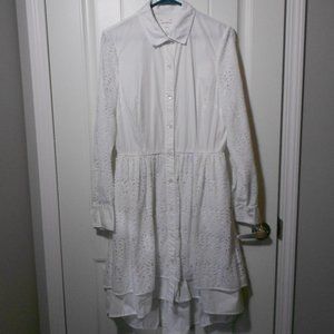 Pink Tartan White Lace T-Shirt Dress